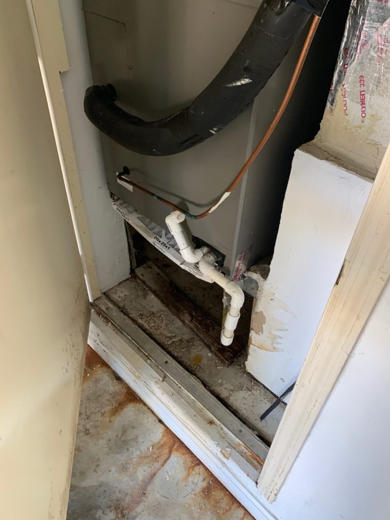 water intrusion from air conditioning and leak